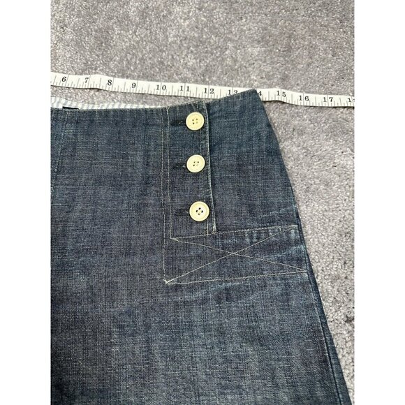 Vtg Iena Pants Womens 38 US Medium Blue Denim Wide Leg Cropped Sailor Na… - Picture 6 of 14